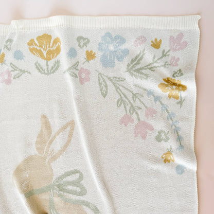 Blanket Pastel Bunny Cotton Baby Decor Gift Spring Summer