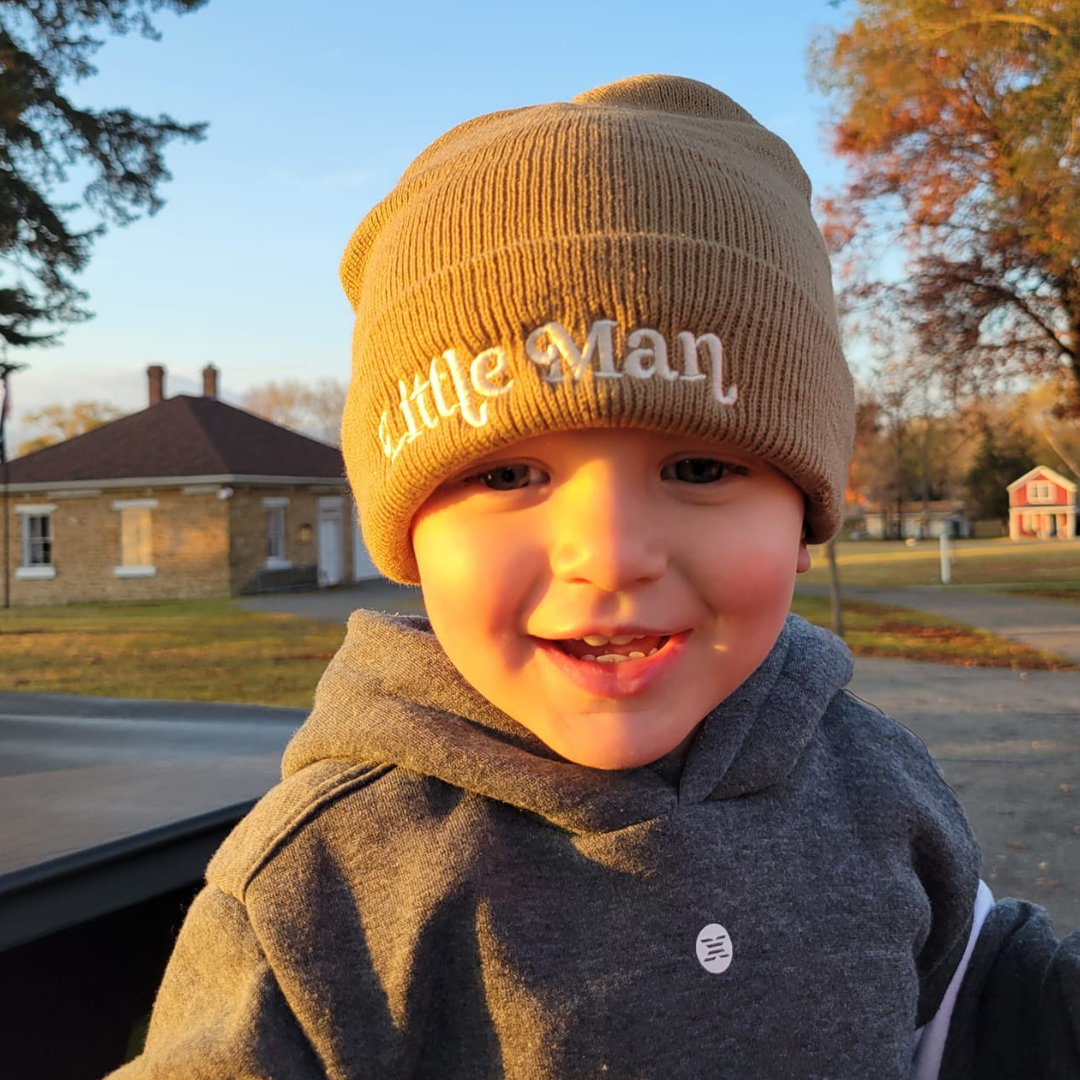 Matching Knit Hats- Little Man- Tan